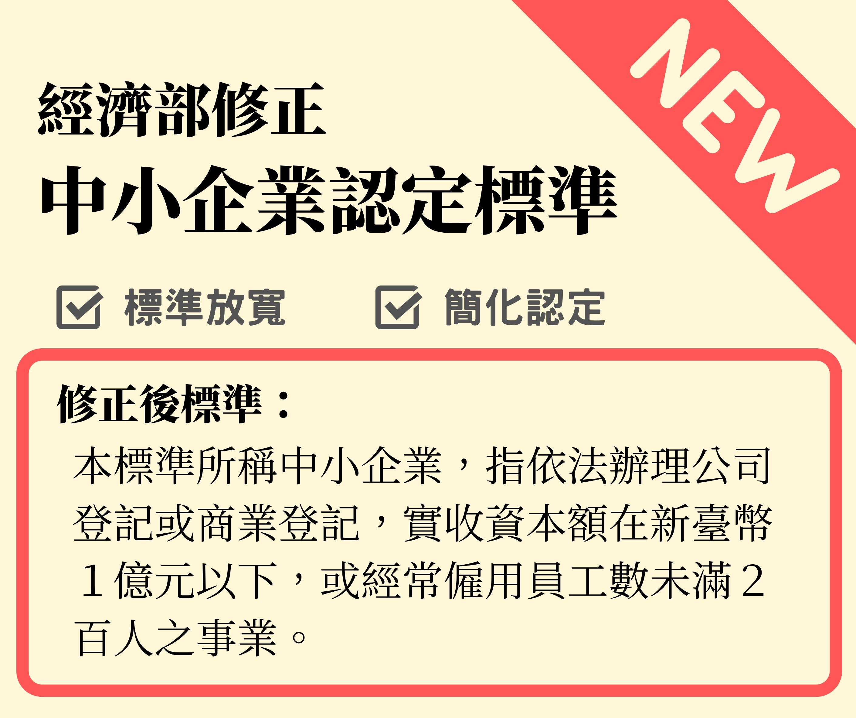 中小企業認定標準修正信保基金準備好了 財團法人中小企業信用保證基金
